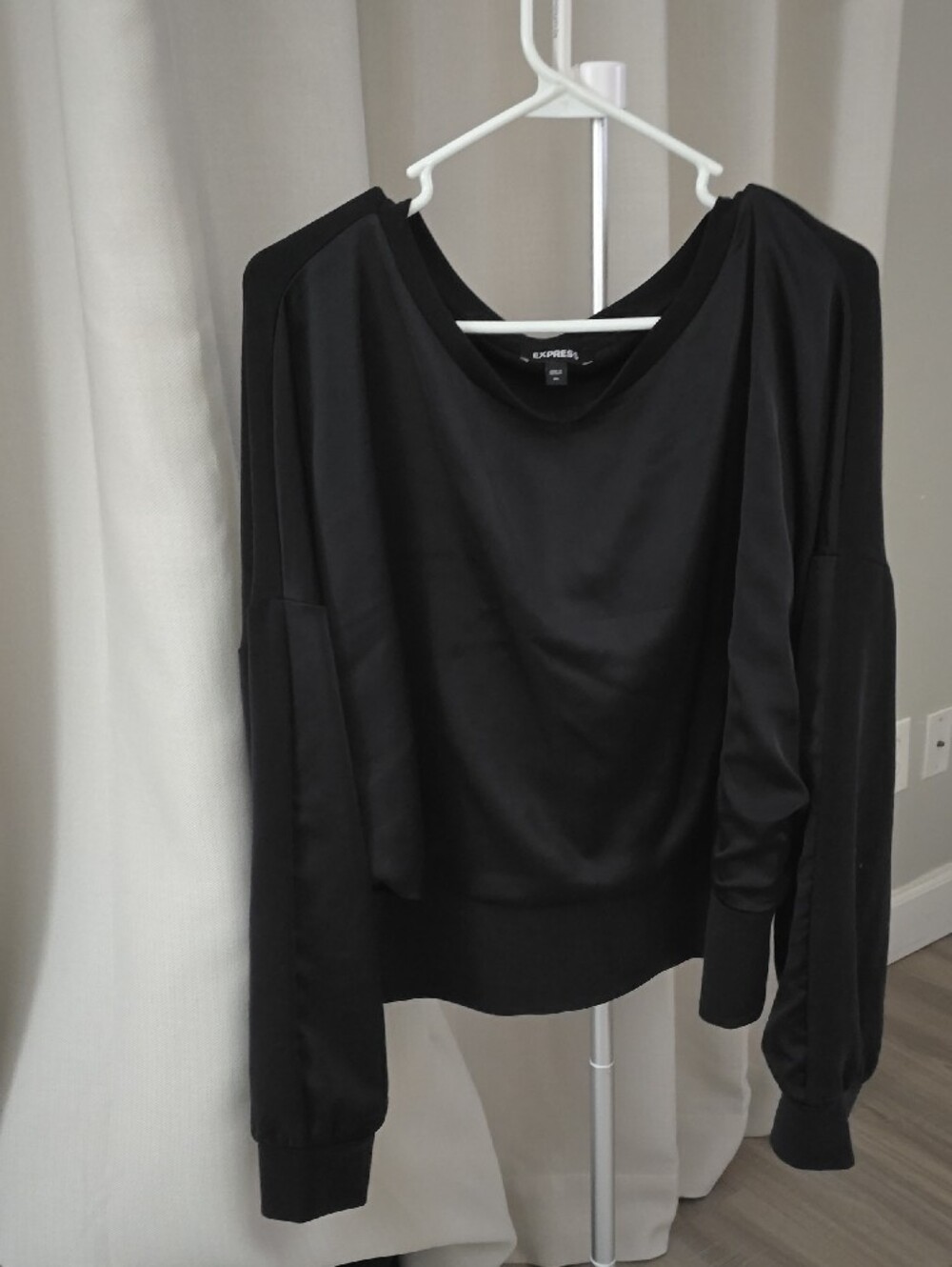 Express Black Draped Batwing Sweatshirt - Picture 2 of 5